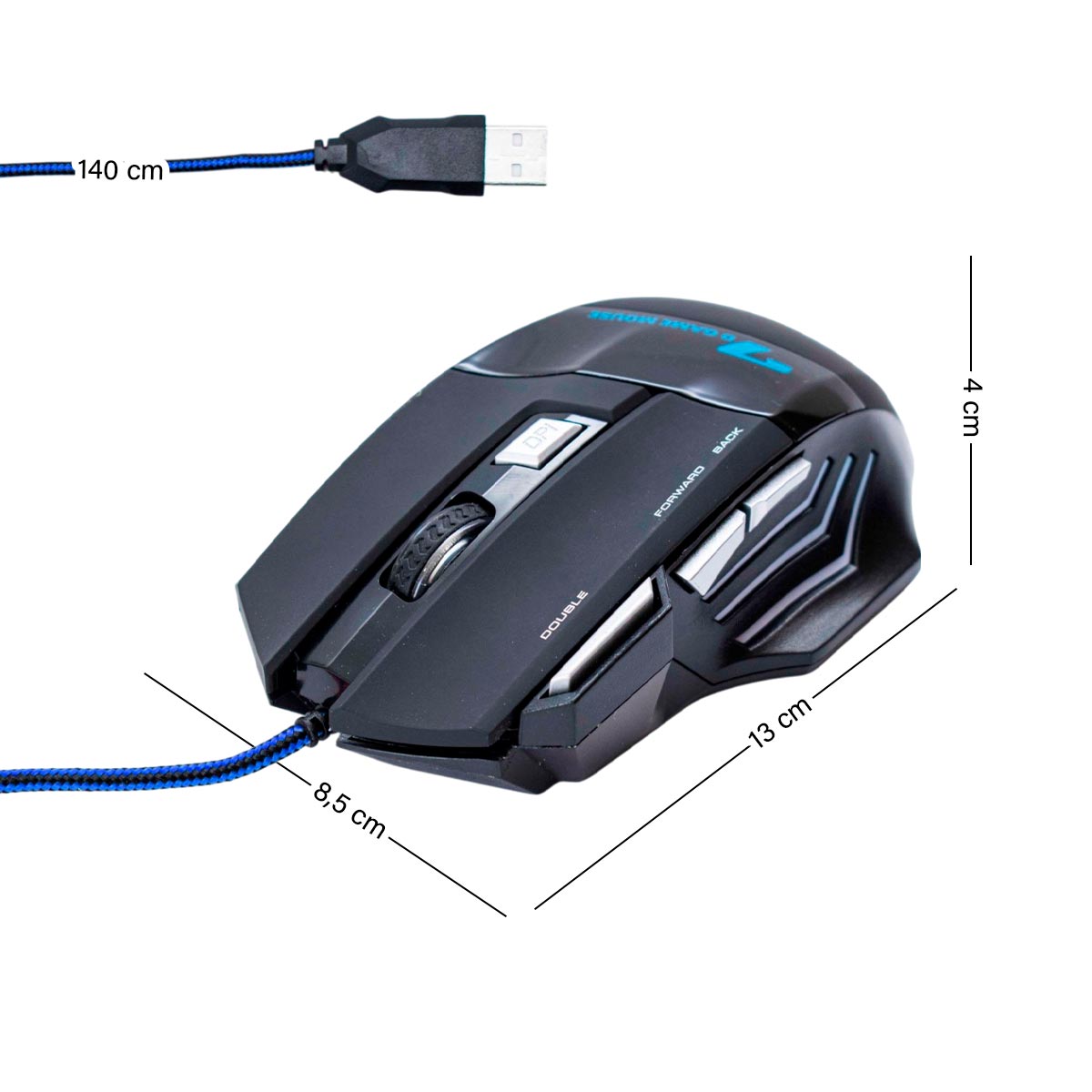 Mouse Gamer RGB X7 - 6400 DPI Programable 7 Botones