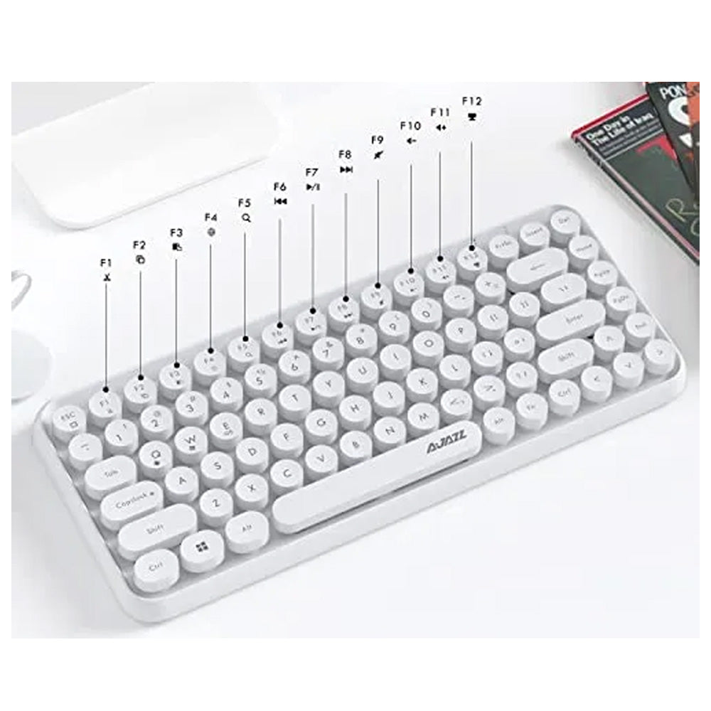 Teclado Ergonómico Compacto Blanco - Diseño Moderno