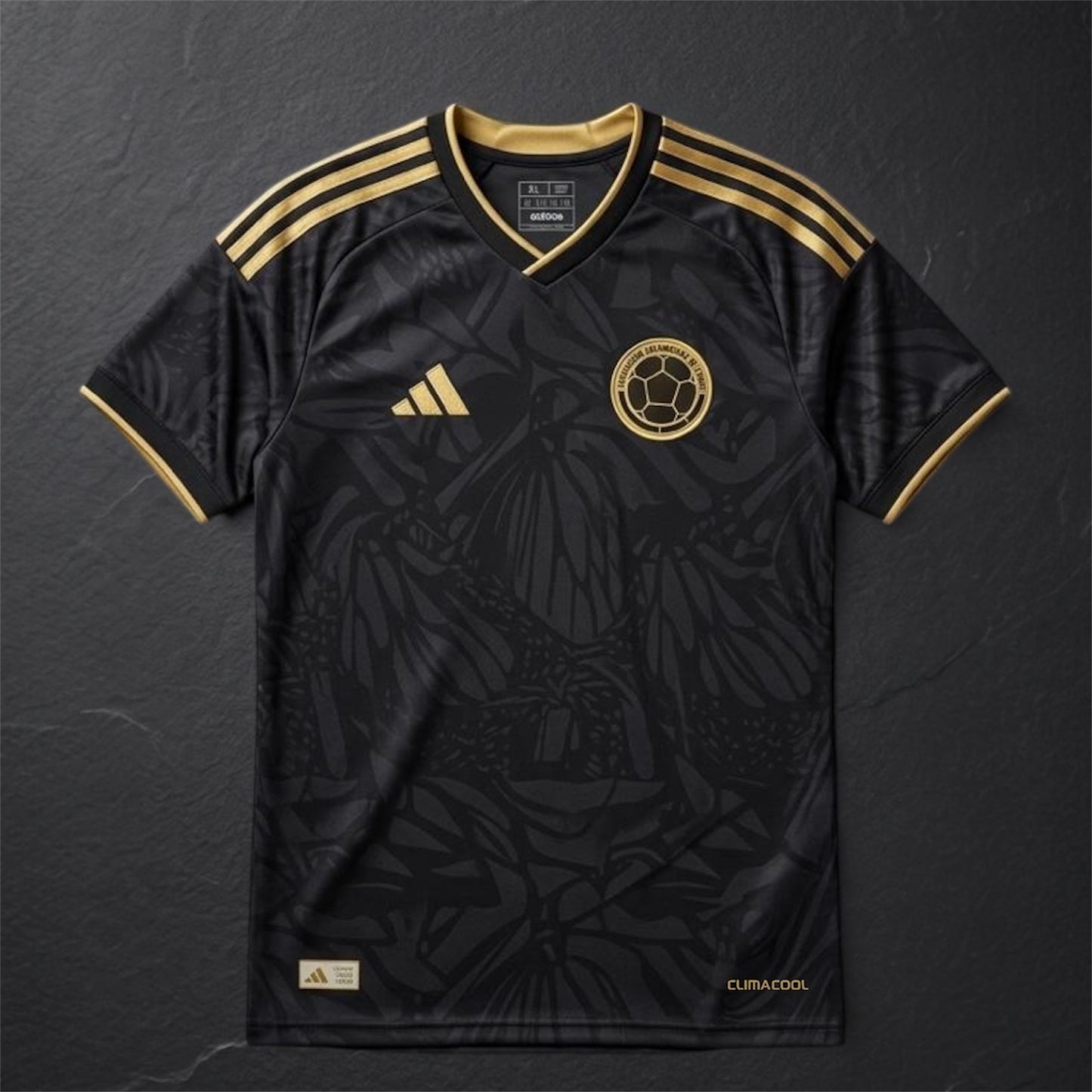 Camiseta Colombia Adidas Black Gold Edition - Jersey Premium