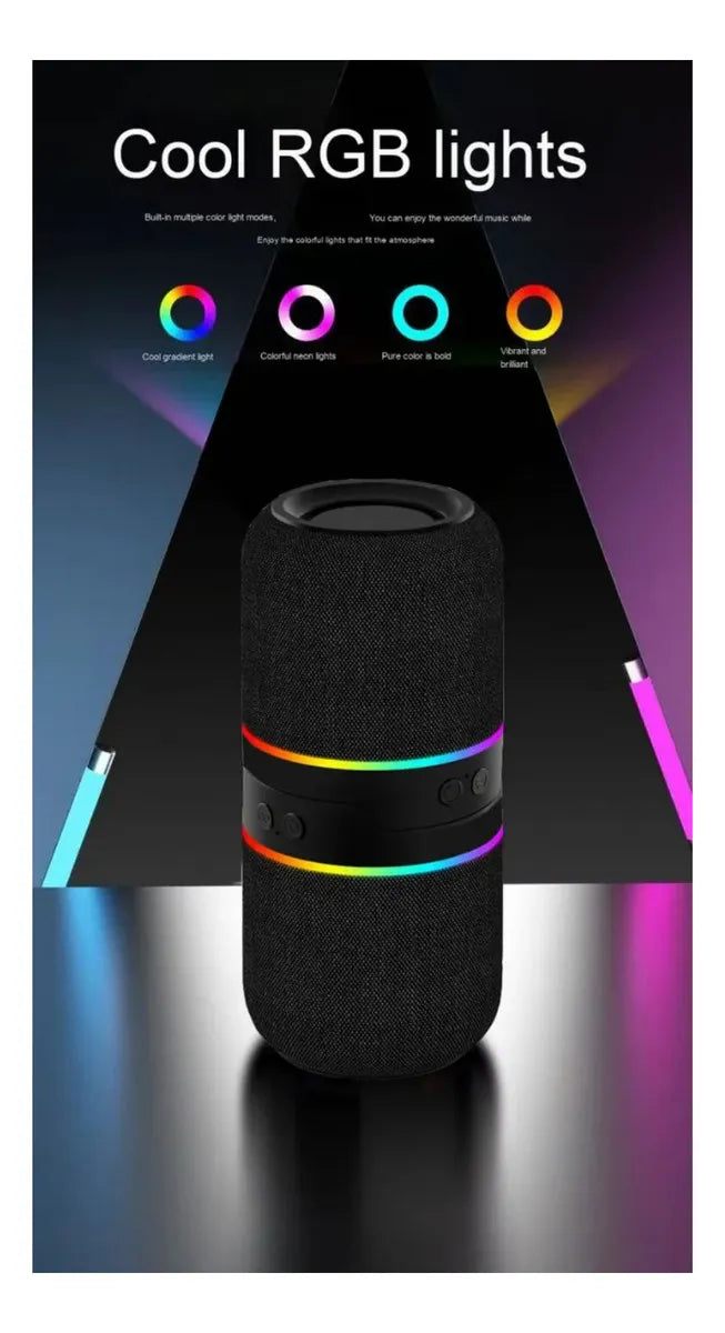 Parlante Bluetooth M25 RGB - 10W Portátil con Luces LED