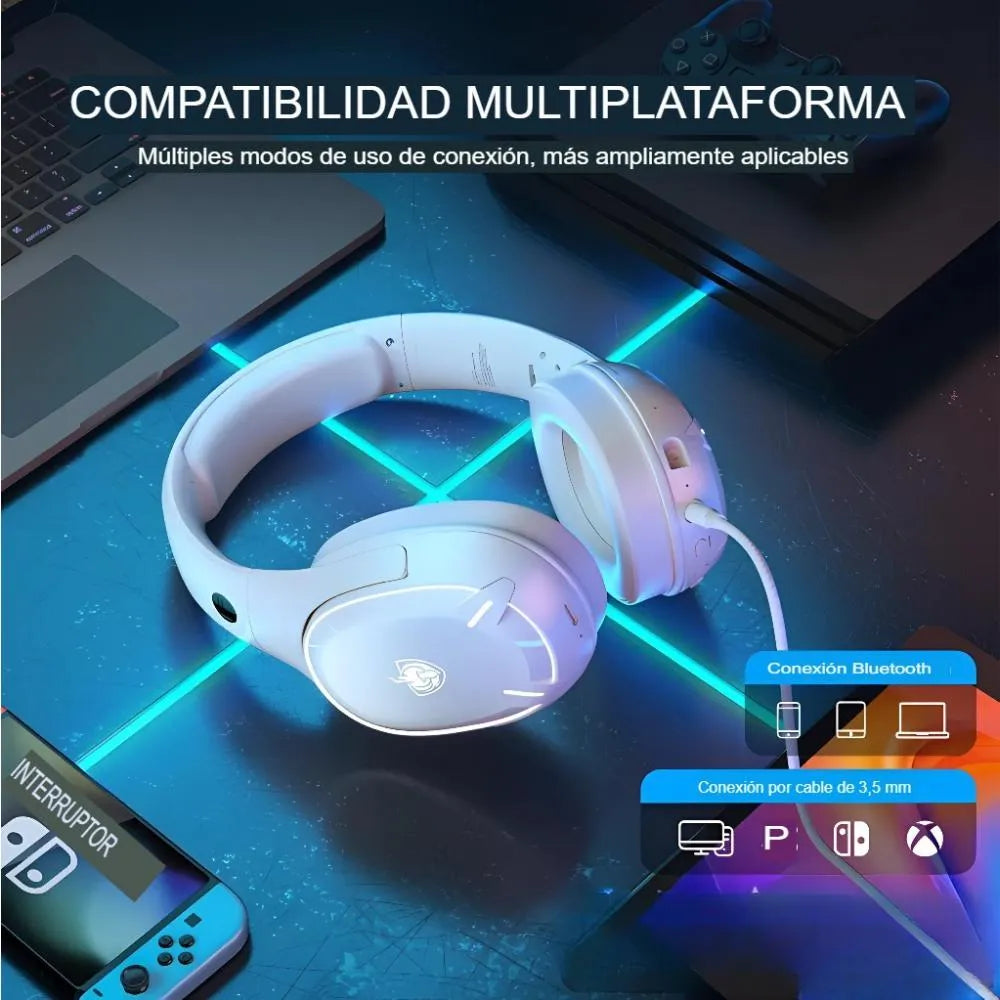 Audífonos Gamer Inalámbricos Q6S - RGB 7.1 Surround Sound